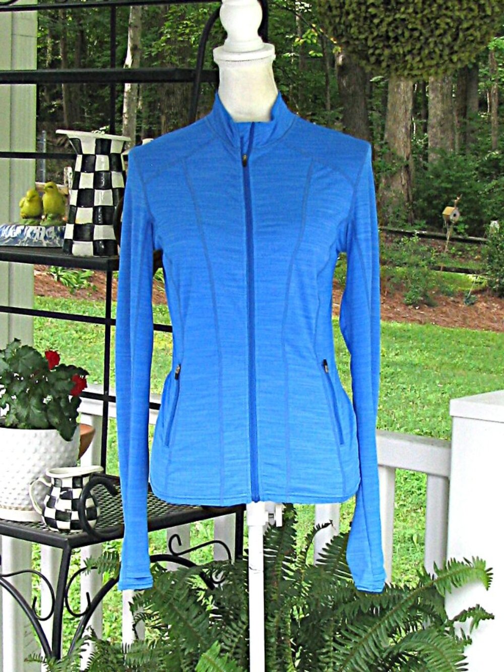 Coolibar Womens Full zip long sleeve top shirt UPF 50 has pockets sun protection